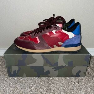 Valentino Garavani Camo Sneakers Red Blue Mens Size US 10|EU 43 | Original Box